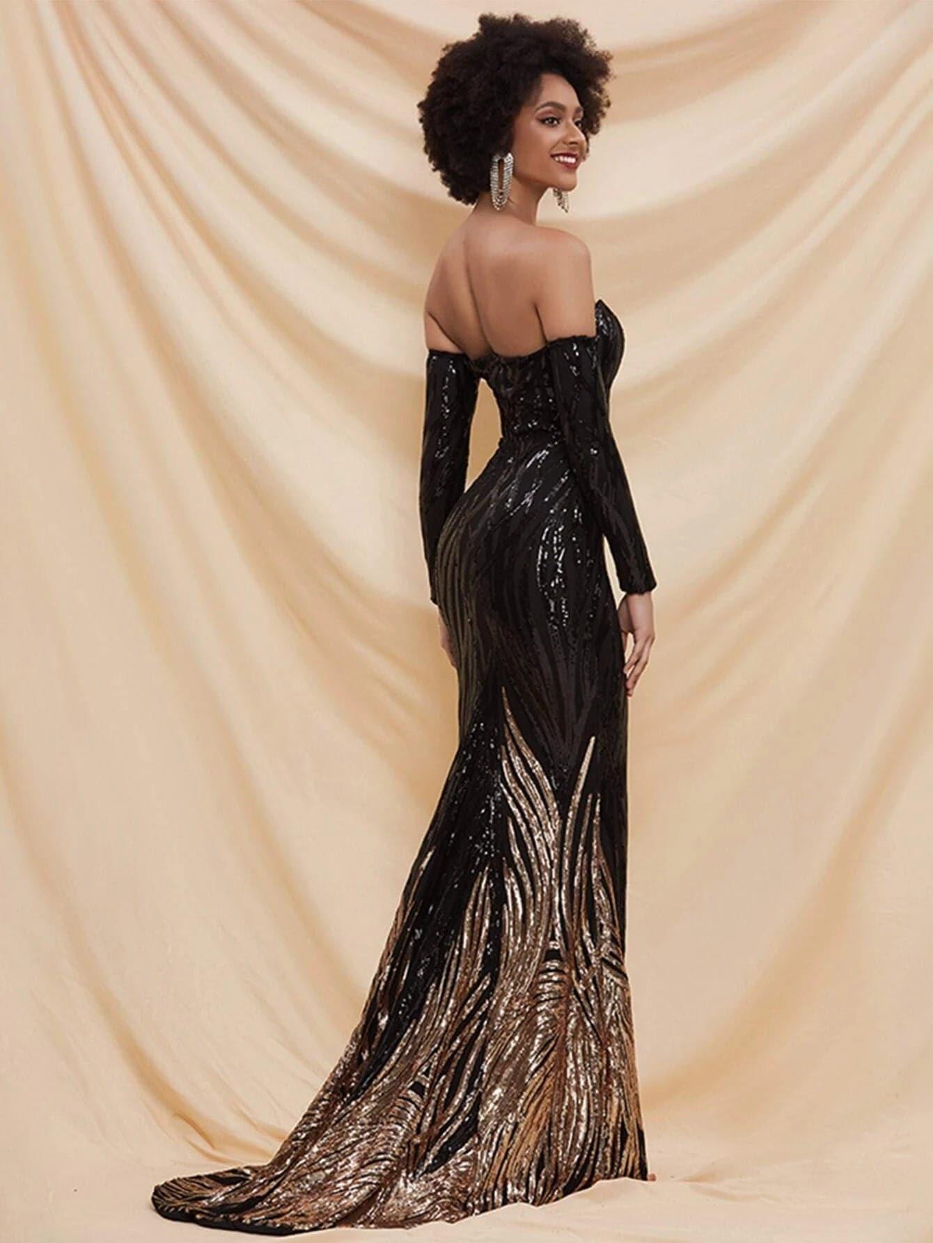 Mermaid Sequin Evening Dress M0296