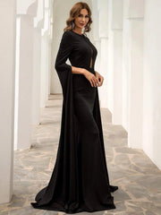 Cutout Cape Sleeve Mermaid Formal Dress M0924