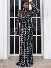 Plus Beads Chain Mermaid Prom Dress P0080
