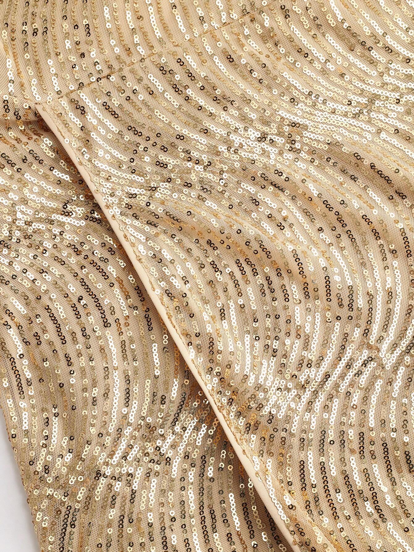 Sleeveless Sequin V-neck Dress MYC1004