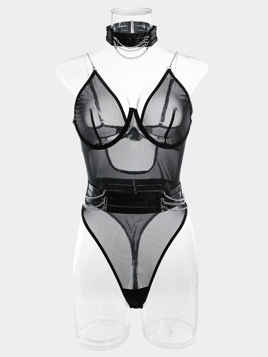 Sexy See Through Chain Teddy MSL030