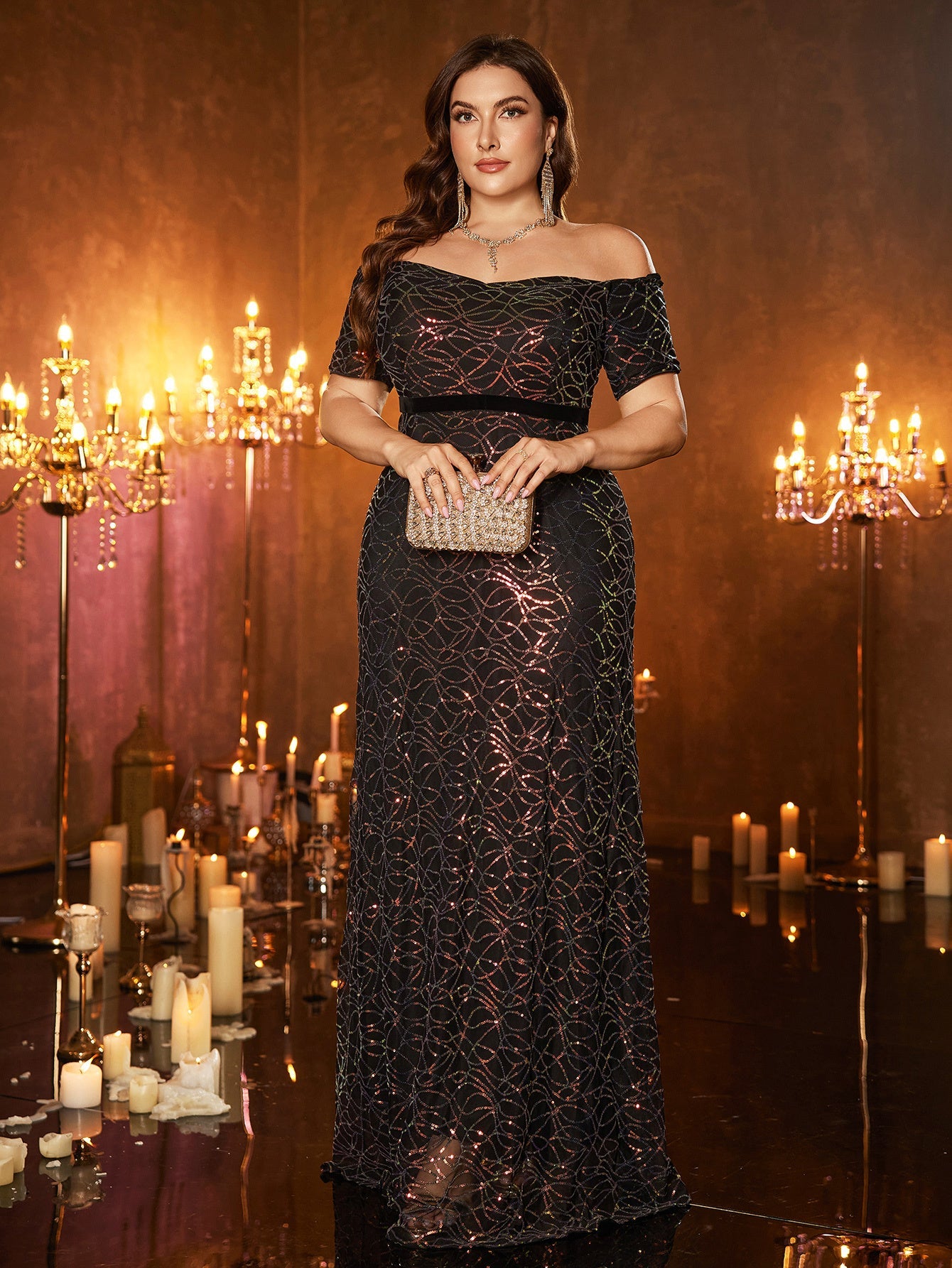 Plus Size A Line Strapless Evening Dress PRM20020