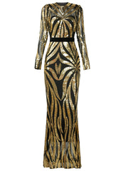 Geometric Sequin Cutout Cocktail Dress XJ1473