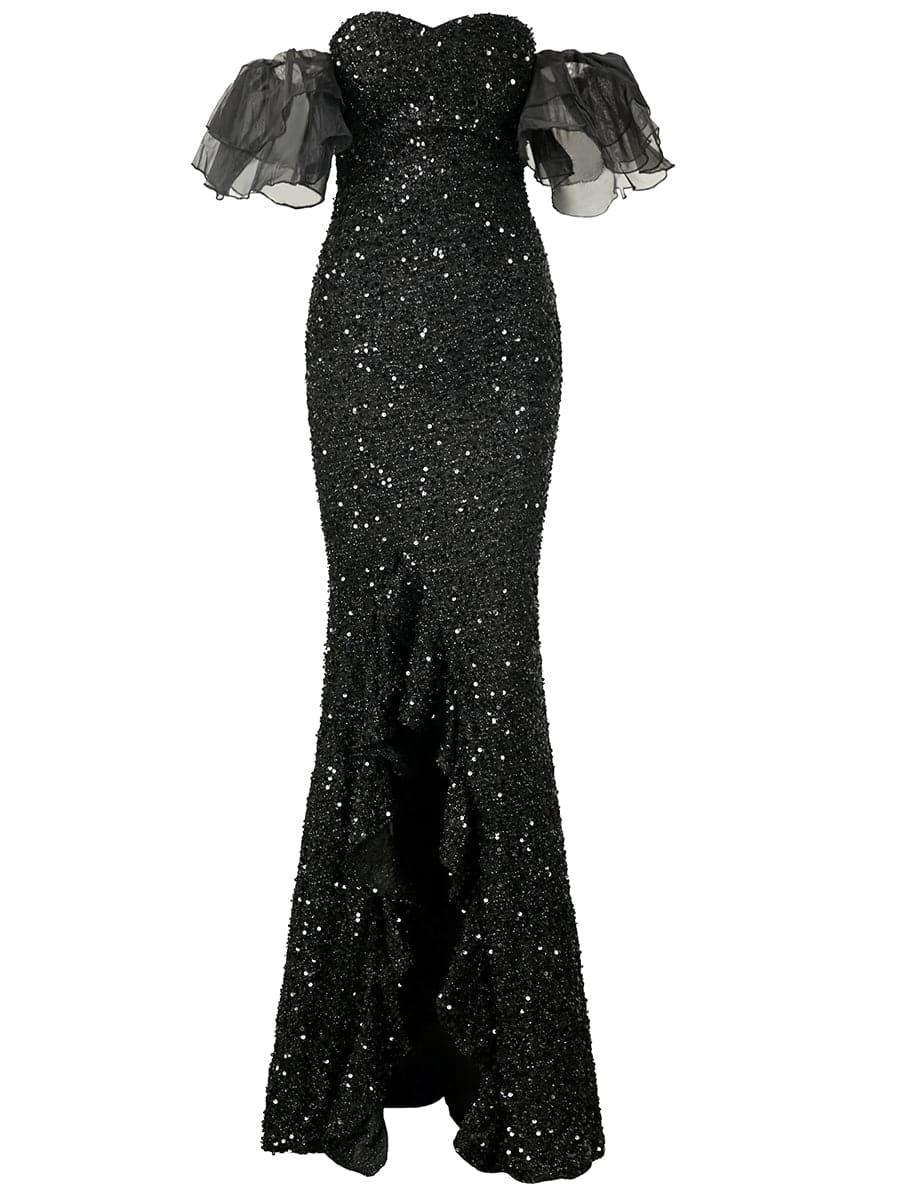 Off Shoulder Sequin Prom Dress WY69