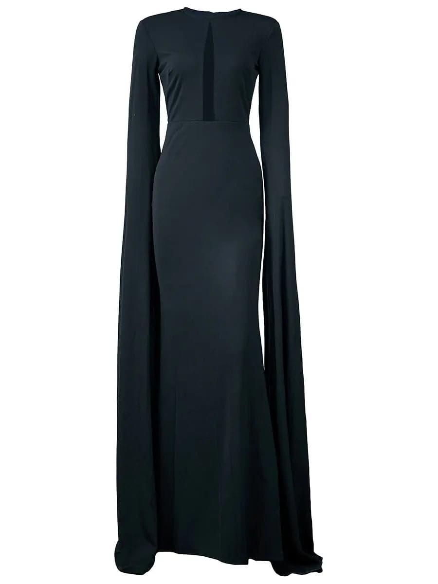 Cutout Cape Sleeve Mermaid Formal Dress M0924