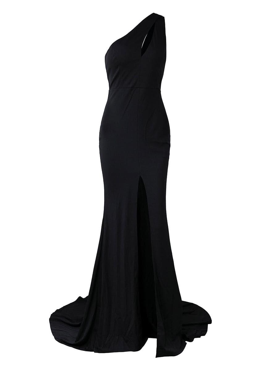 One Shoulder Cutout Wedding Guest Dress MS011