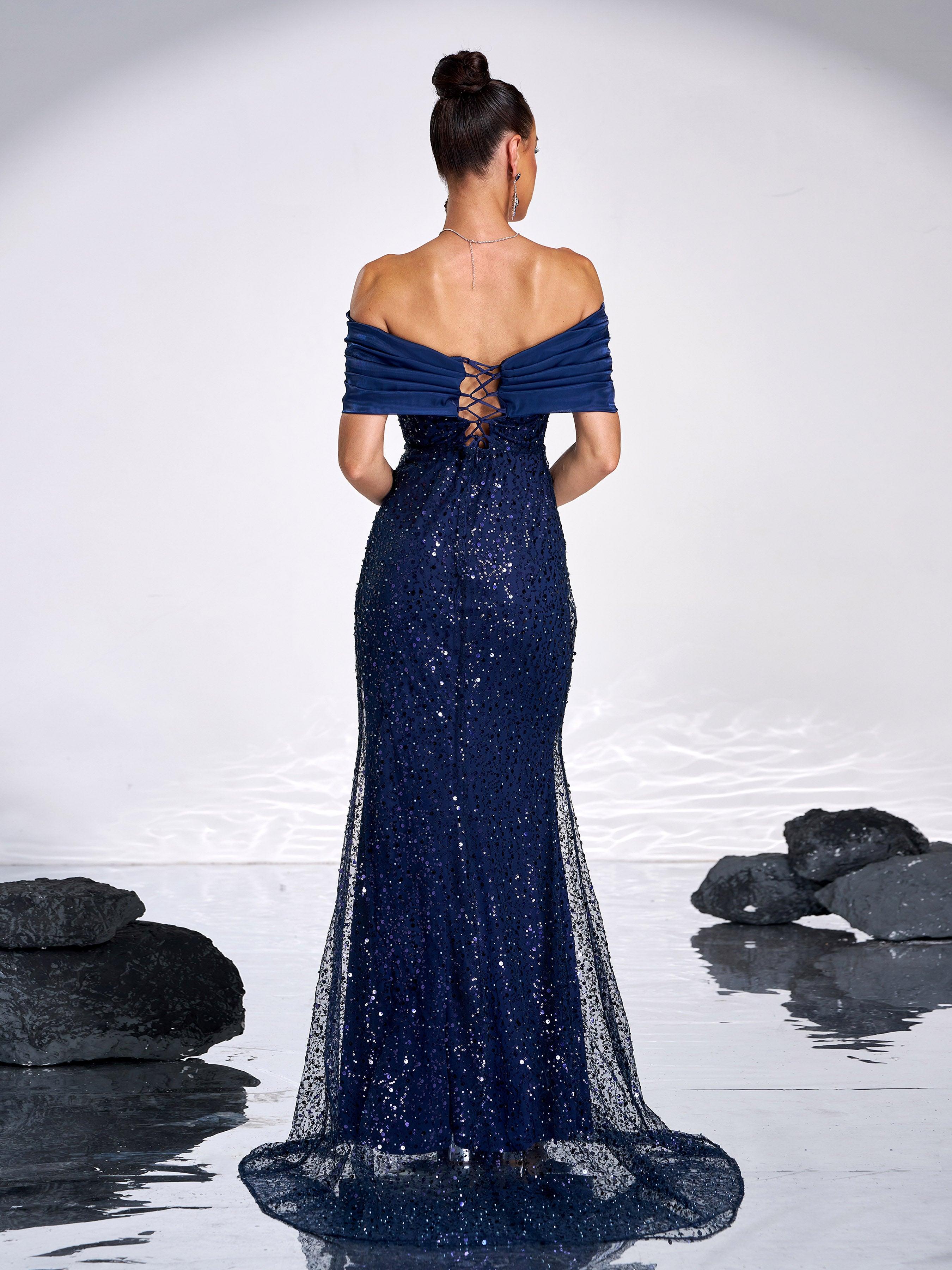 Sparkling Sequin Strapless Evening Gown Dresses GM00602