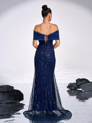 Sparkling Sequin Strapless Evening Gown Dresses GM00602