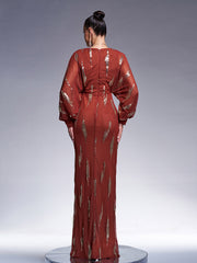 Elegant Lantern Sleeve Sequin Prom Dress GM00626