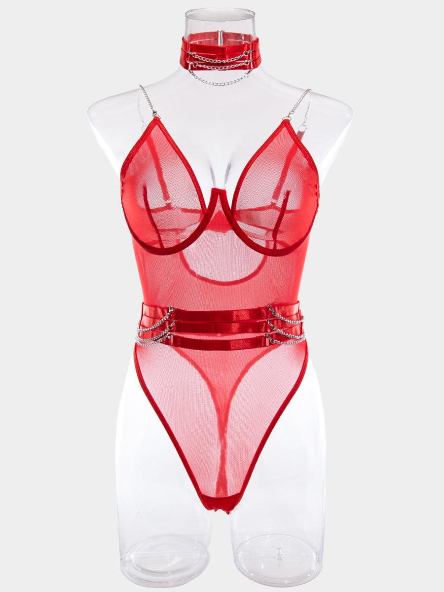 Sexy See Through Chain Teddy MSL030