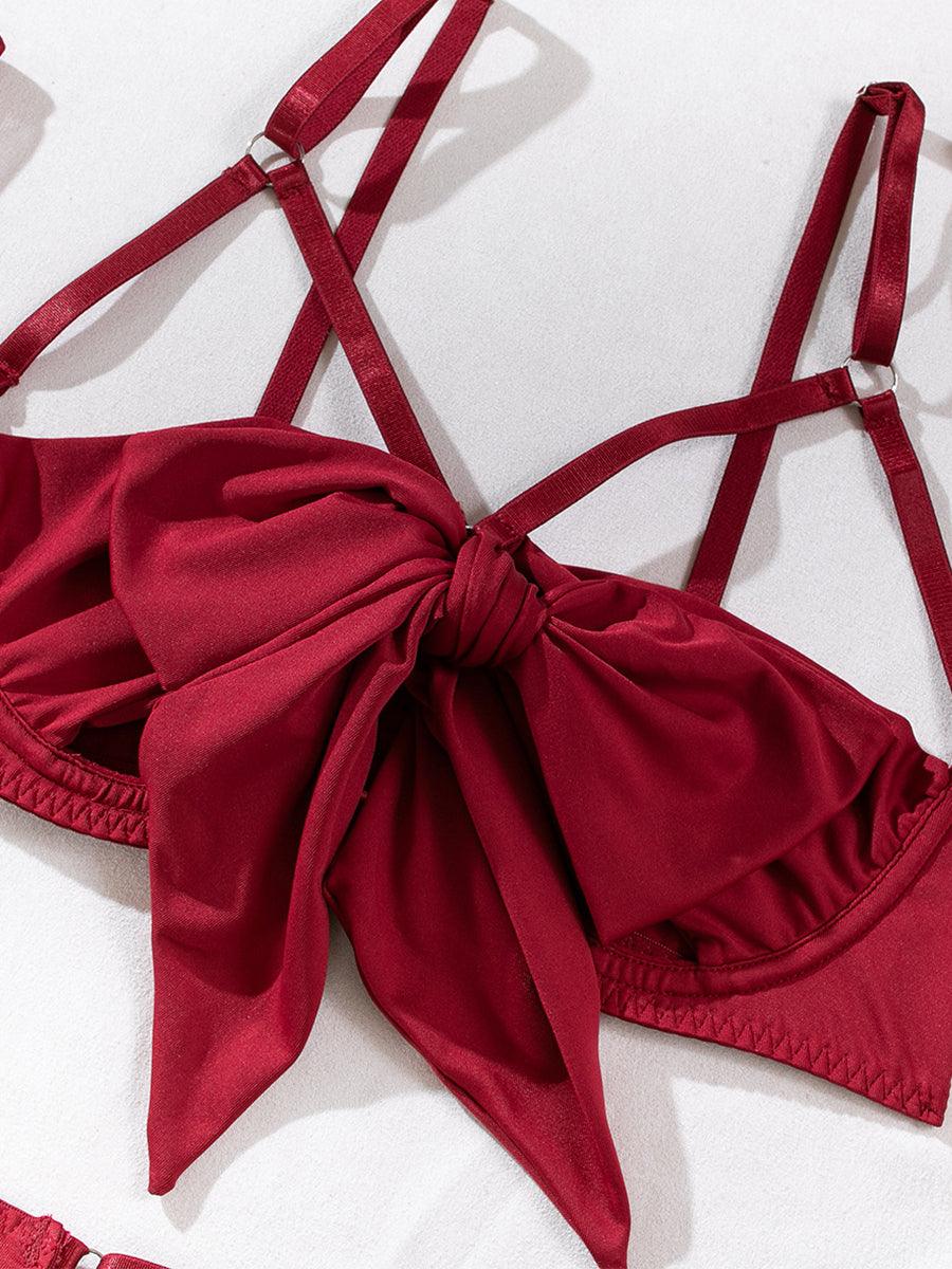 Sexy Garter Hollow Sexy Lingerie Four-piece Set MSL041