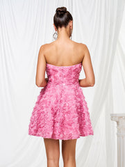 Floral Bow A-line Tulle Mini Dress RM21428