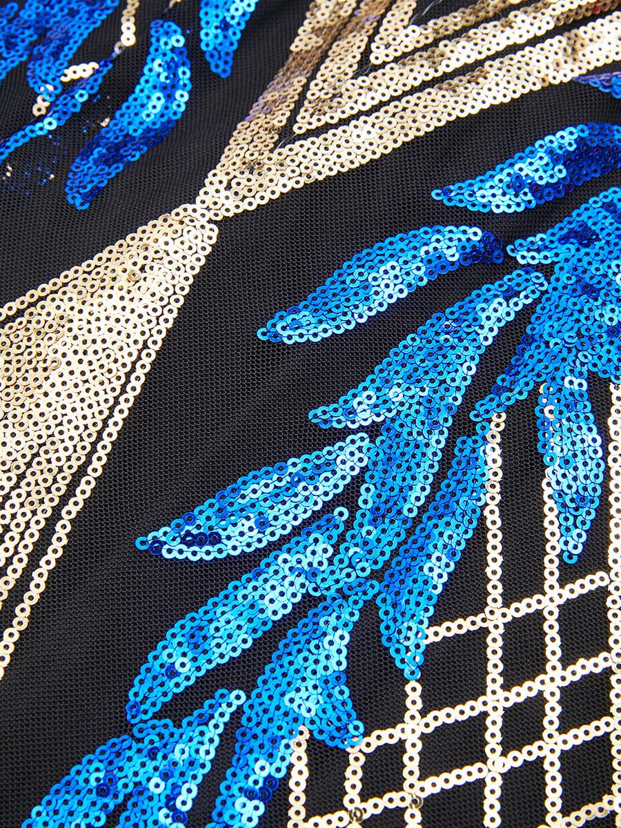 One Shoulder Stand Collar Sequin Mermaid Evening Dress RD50209