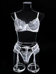 Embroidered Chain Lingerie Three-piece Set MSL045