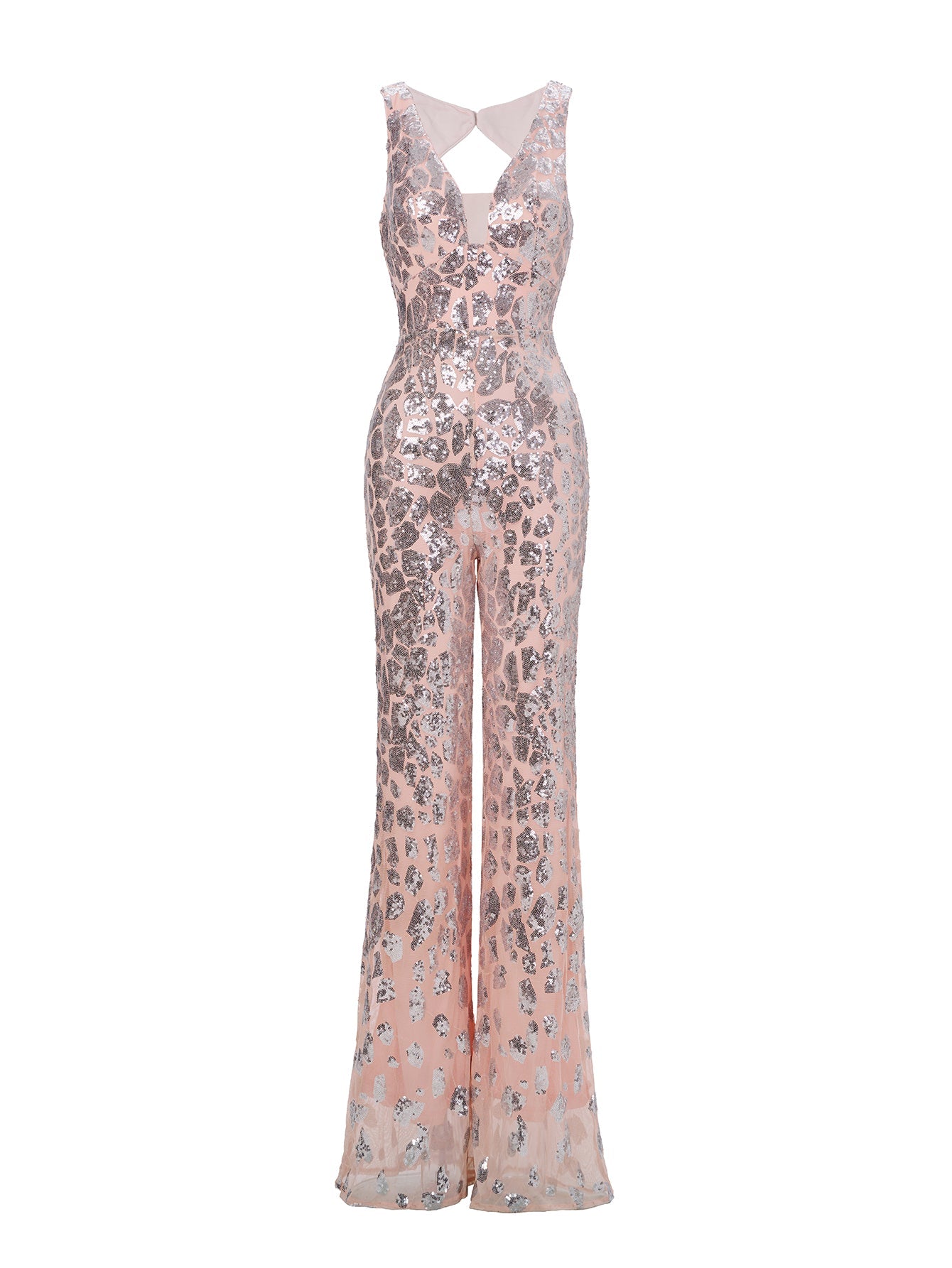 Sleeveless Cutout Sequin Jumpsuits RH30063