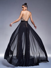 Backless Mesh Cape Leopard Jumpsuits DH80220