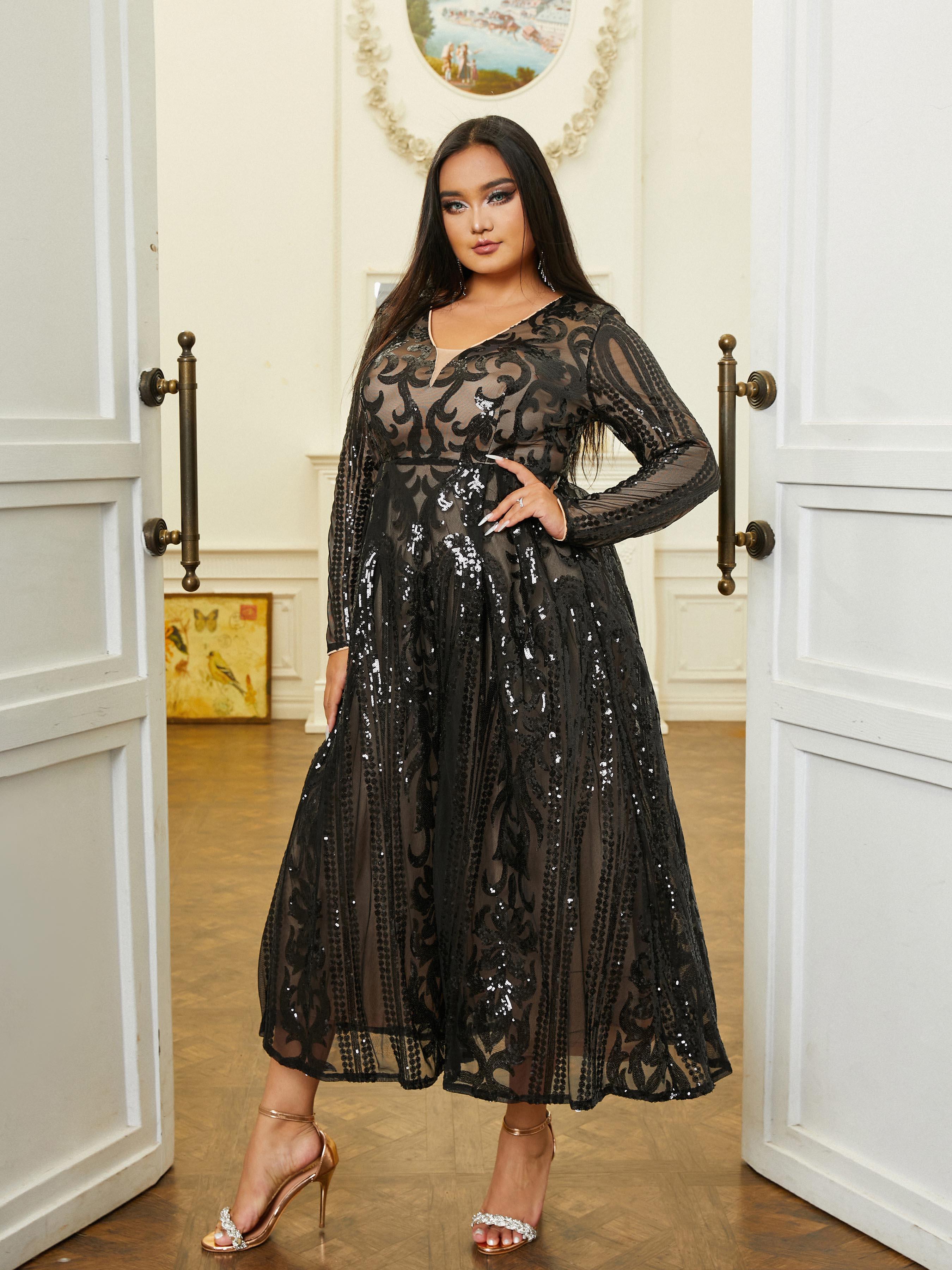 A-Line Tulle Black Midi Dress RJ10179