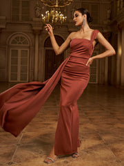 Draping Maxi Prom Dress XJ1050