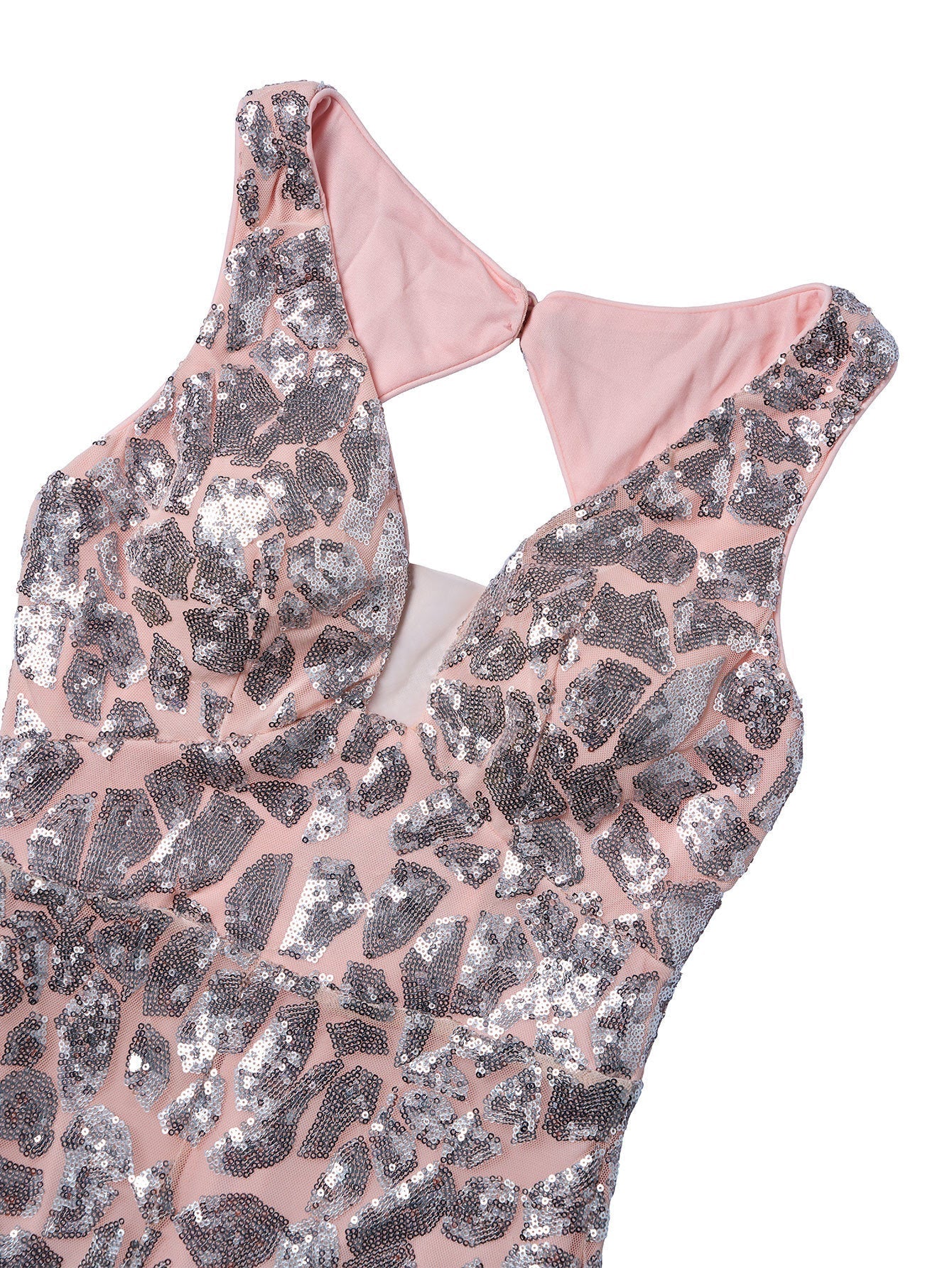 Sleeveless Cutout Sequin Jumpsuits RH30063