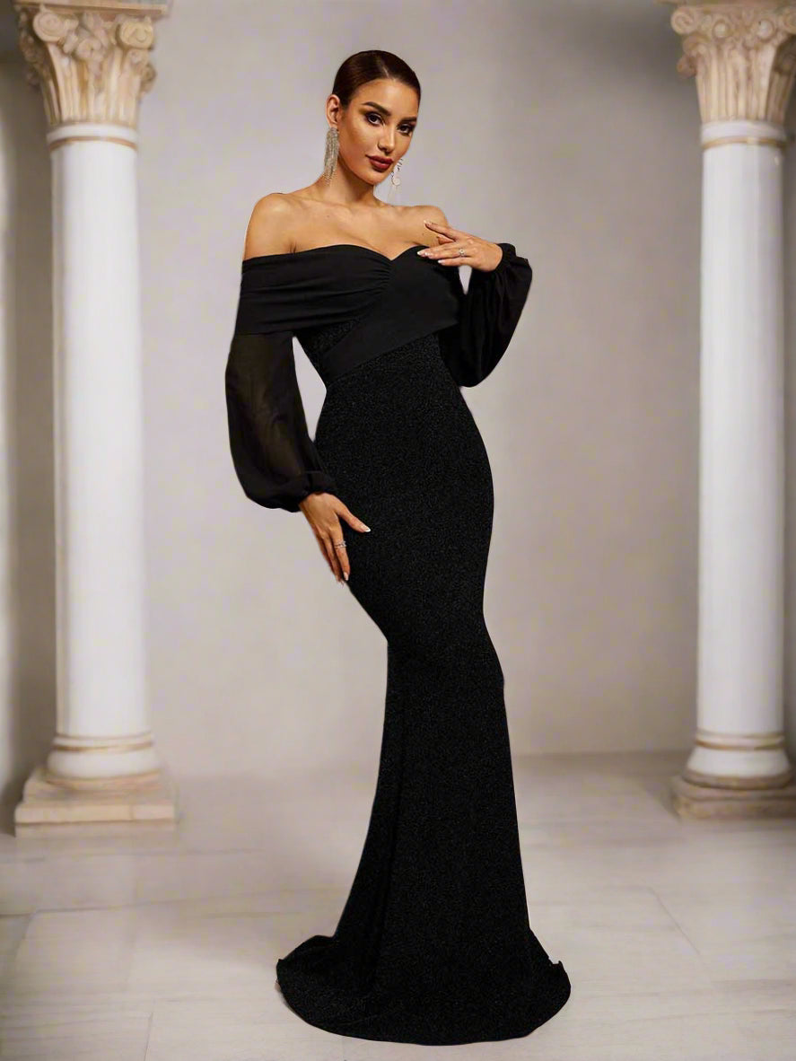 Strapless Mermaid Off Shoulder Maxi Dress RH30667
