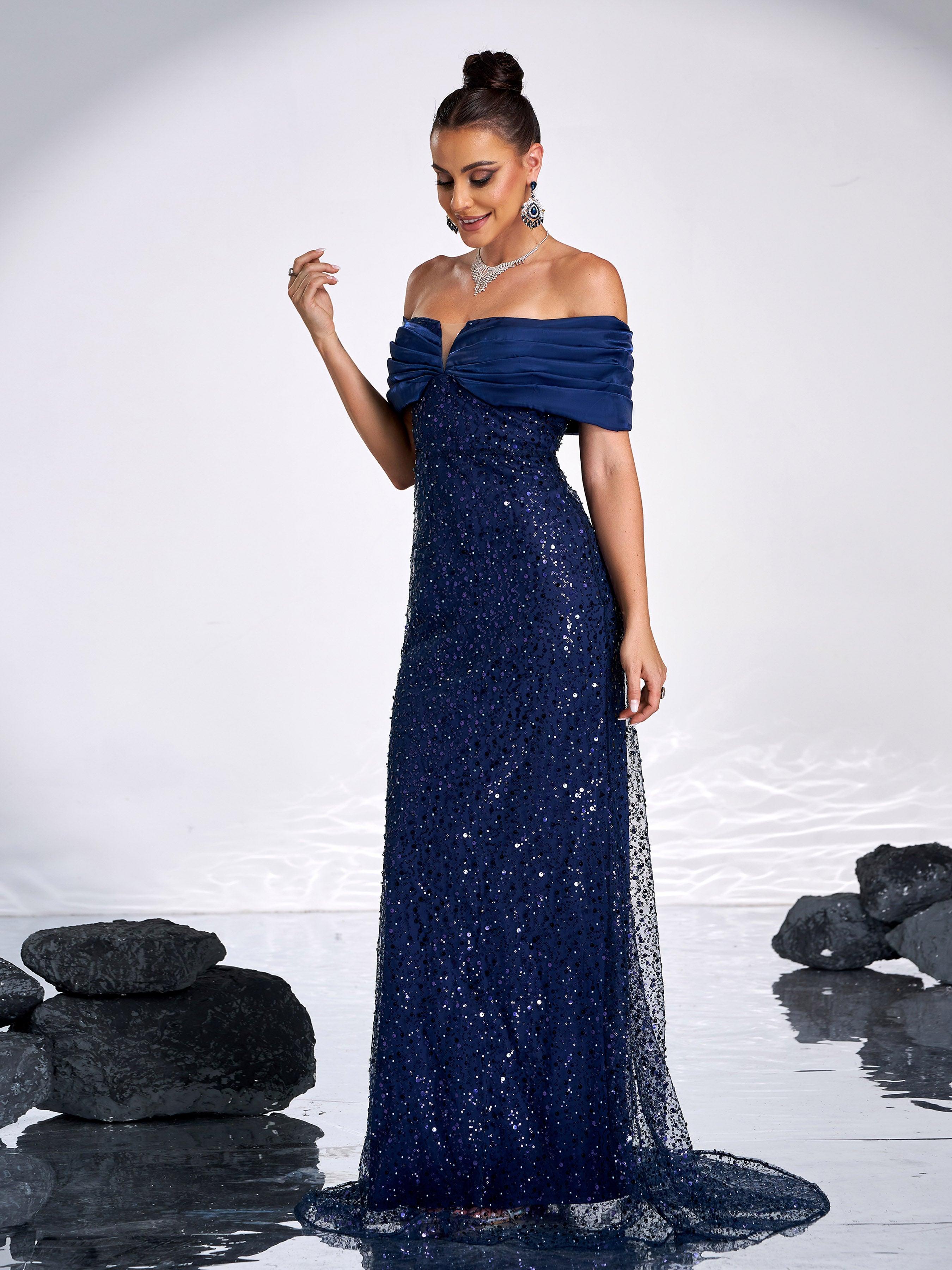 Sparkling Sequin Strapless Evening Gown Dresses GM00602
