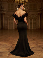 Off Shoulder Ruffled Mermaid Evening Dress GM00924