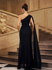 One Shoulder Chiffon Embroidered Formal Dress GM010142