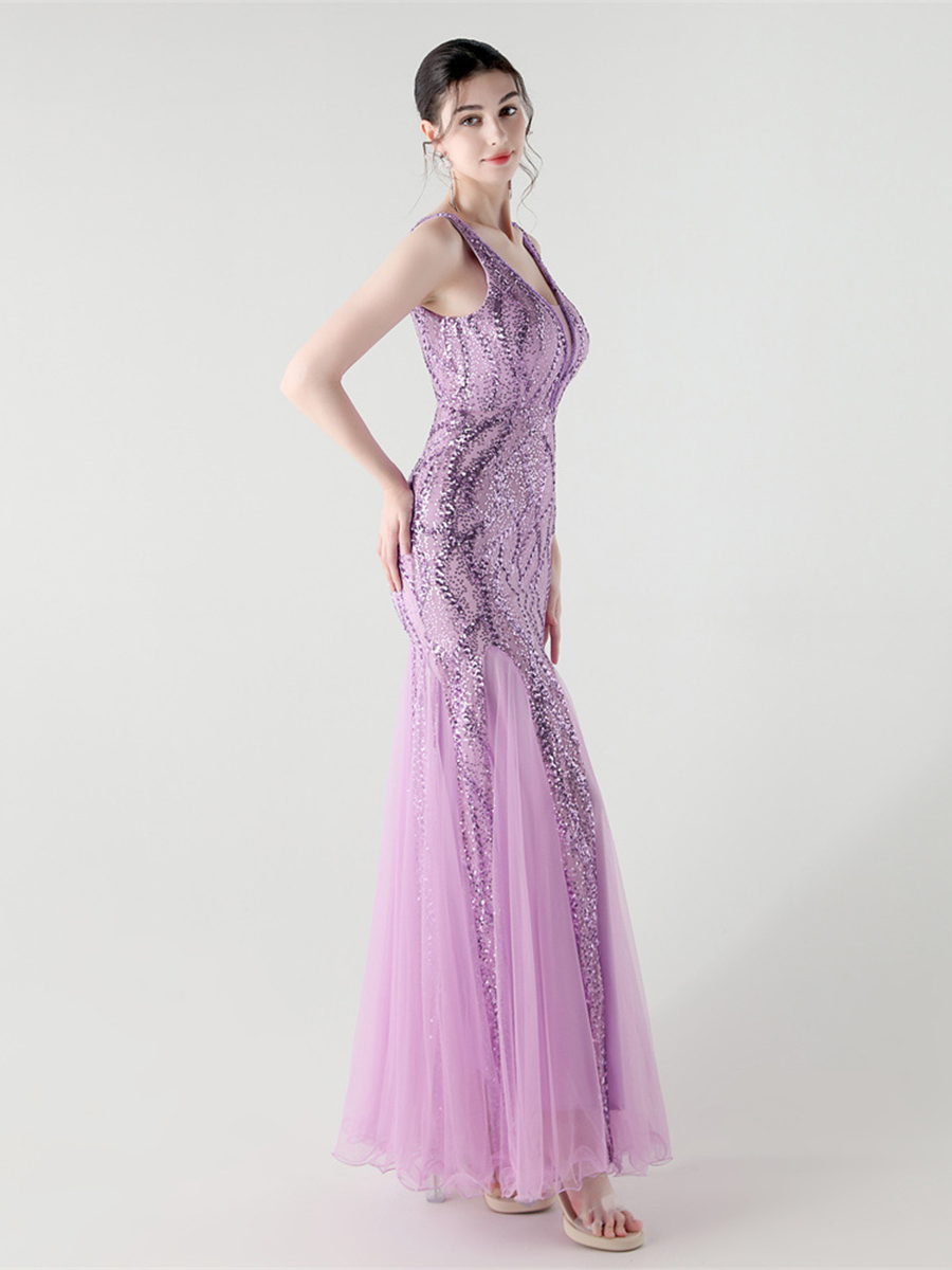Sequin Mesh Sleeveless Prom Dress GM90173