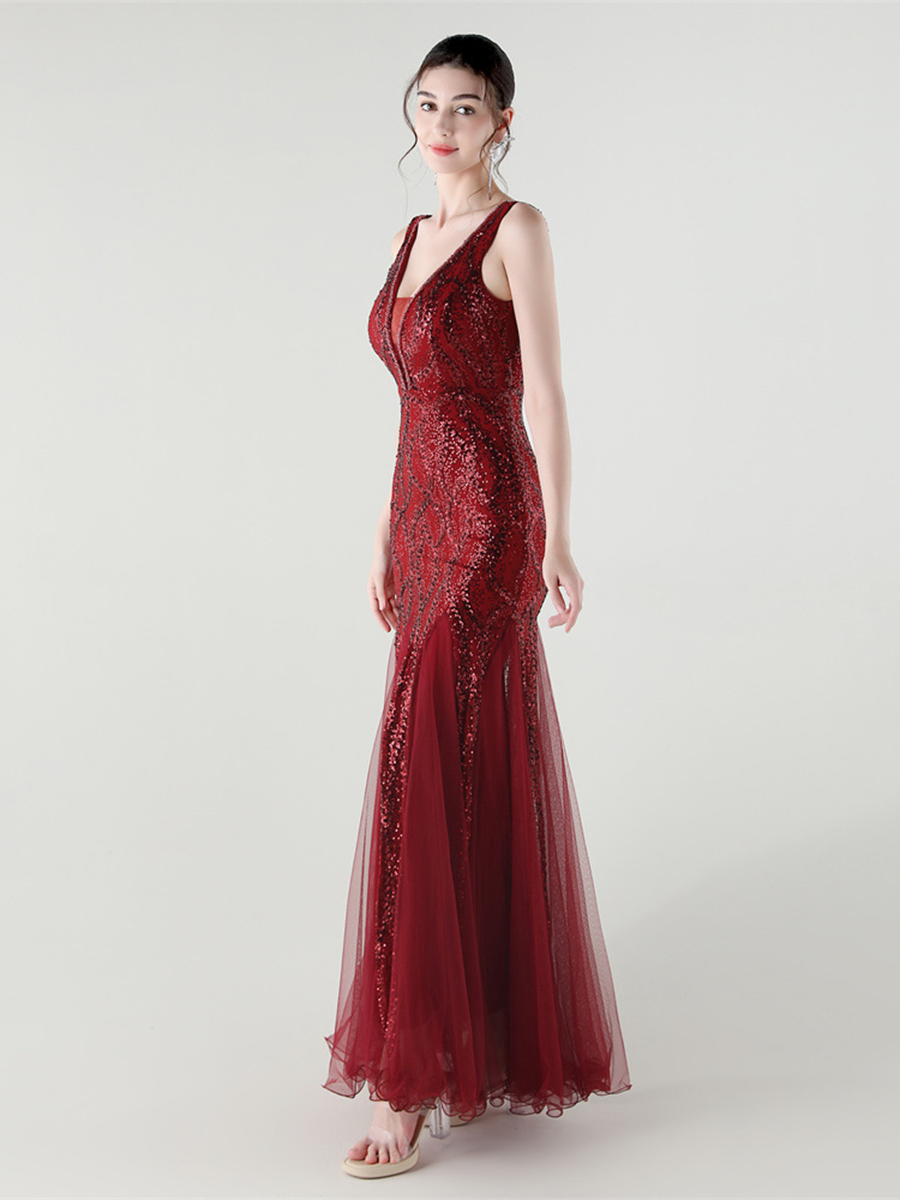 Sequin Mesh Sleeveless Prom Dress GM90173