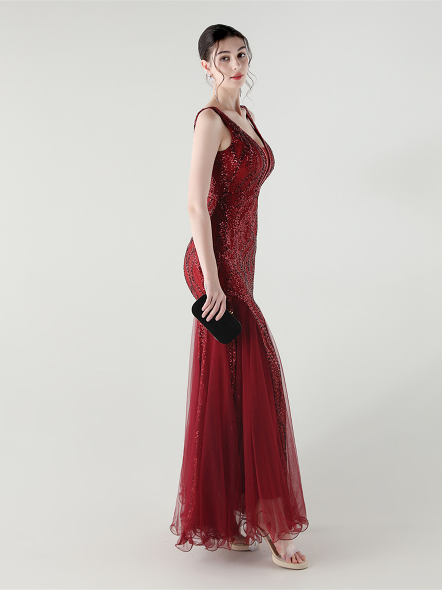 Sequin Mesh Sleeveless Prom Dress GM90173