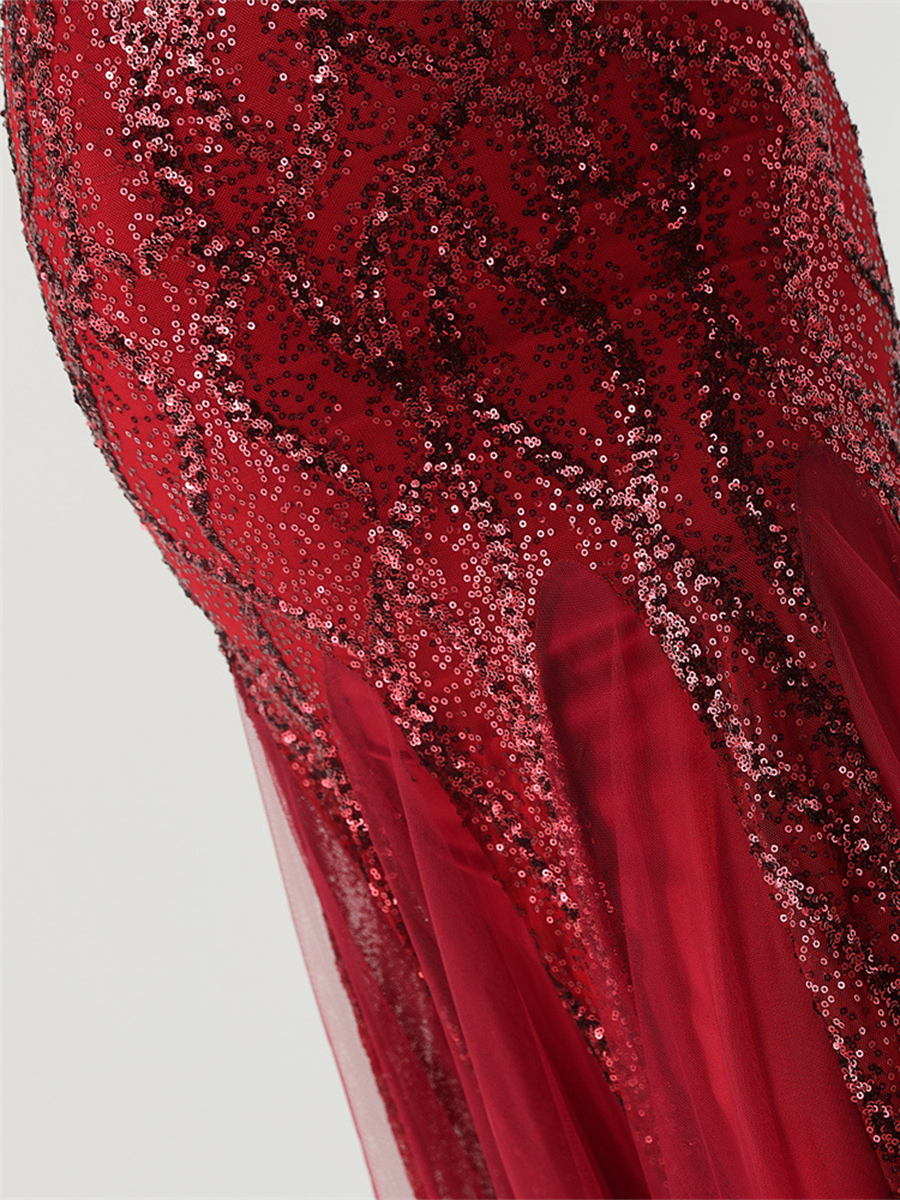 Sequin Mesh Sleeveless Prom Dress GM90173