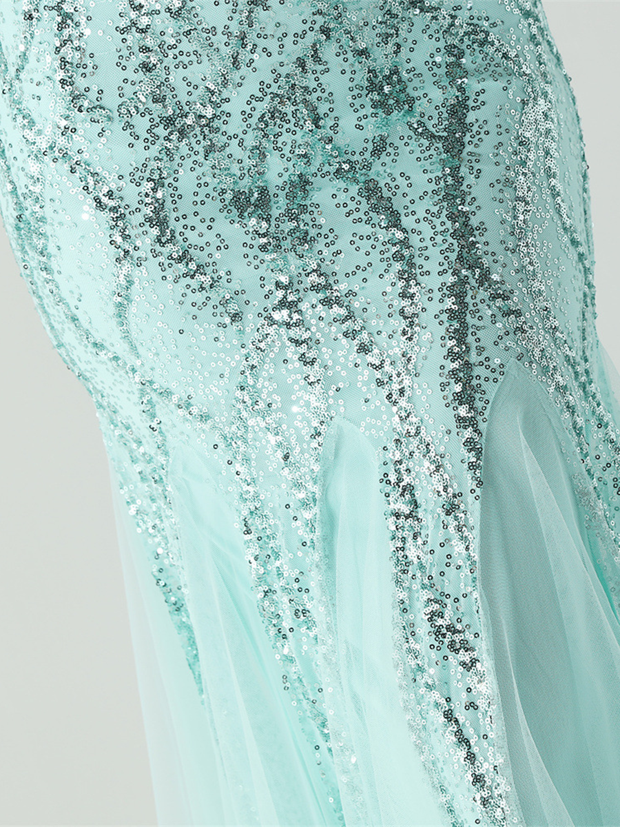 Sequin Mesh Sleeveless Prom Dress GM90173