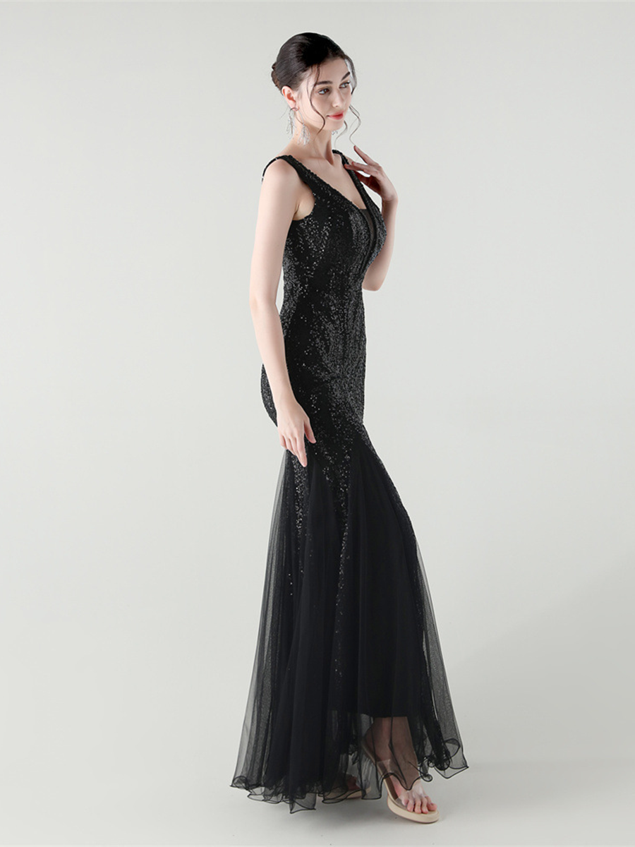 Sequin Mesh Sleeveless Prom Dress GM90173
