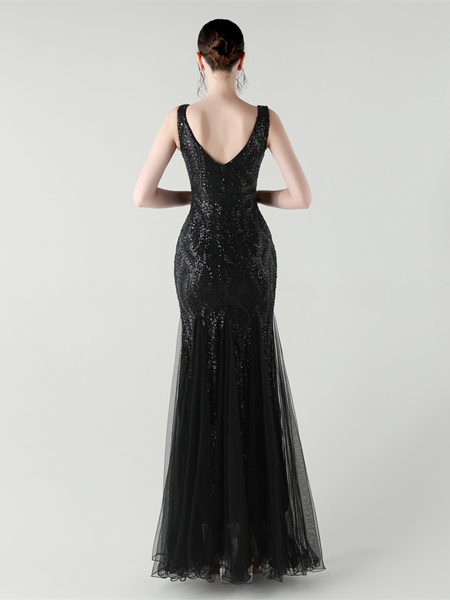 Sequin Mesh Sleeveless Prom Dress GM90173