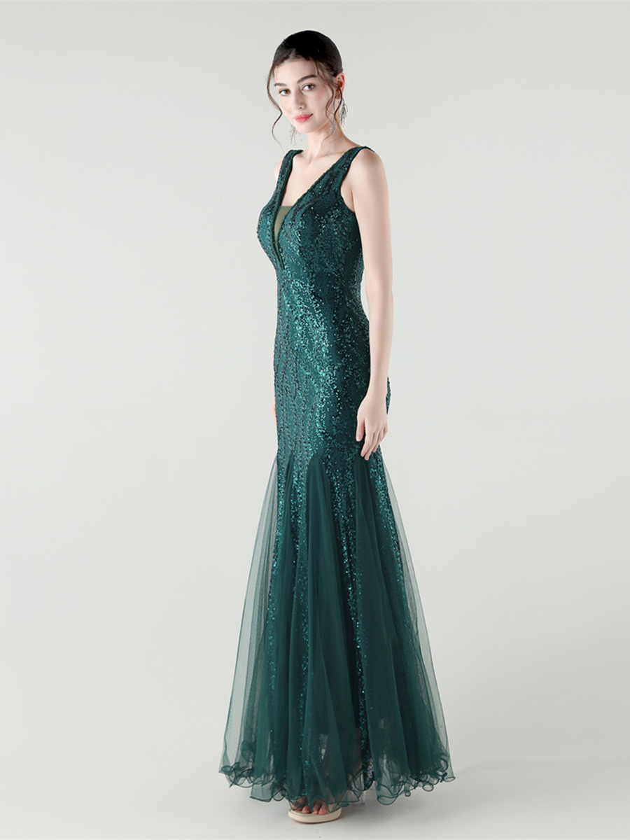 Sequin Mesh Sleeveless Prom Dress GM90173