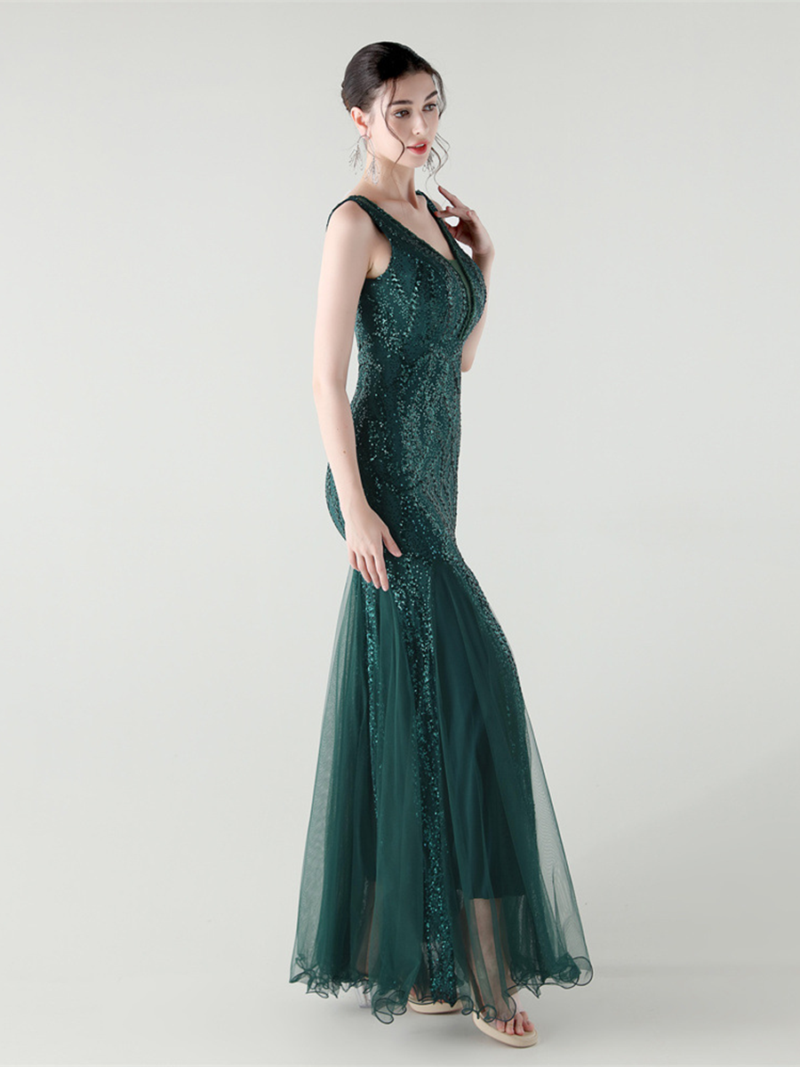 Sequin Mesh Sleeveless Prom Dress GM90173