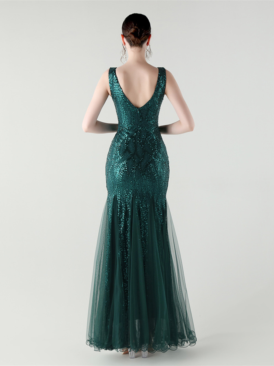 Sequin Mesh Sleeveless Prom Dress GM90173