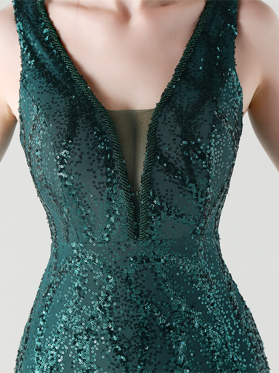 Sequin Mesh Sleeveless Prom Dress GM90173