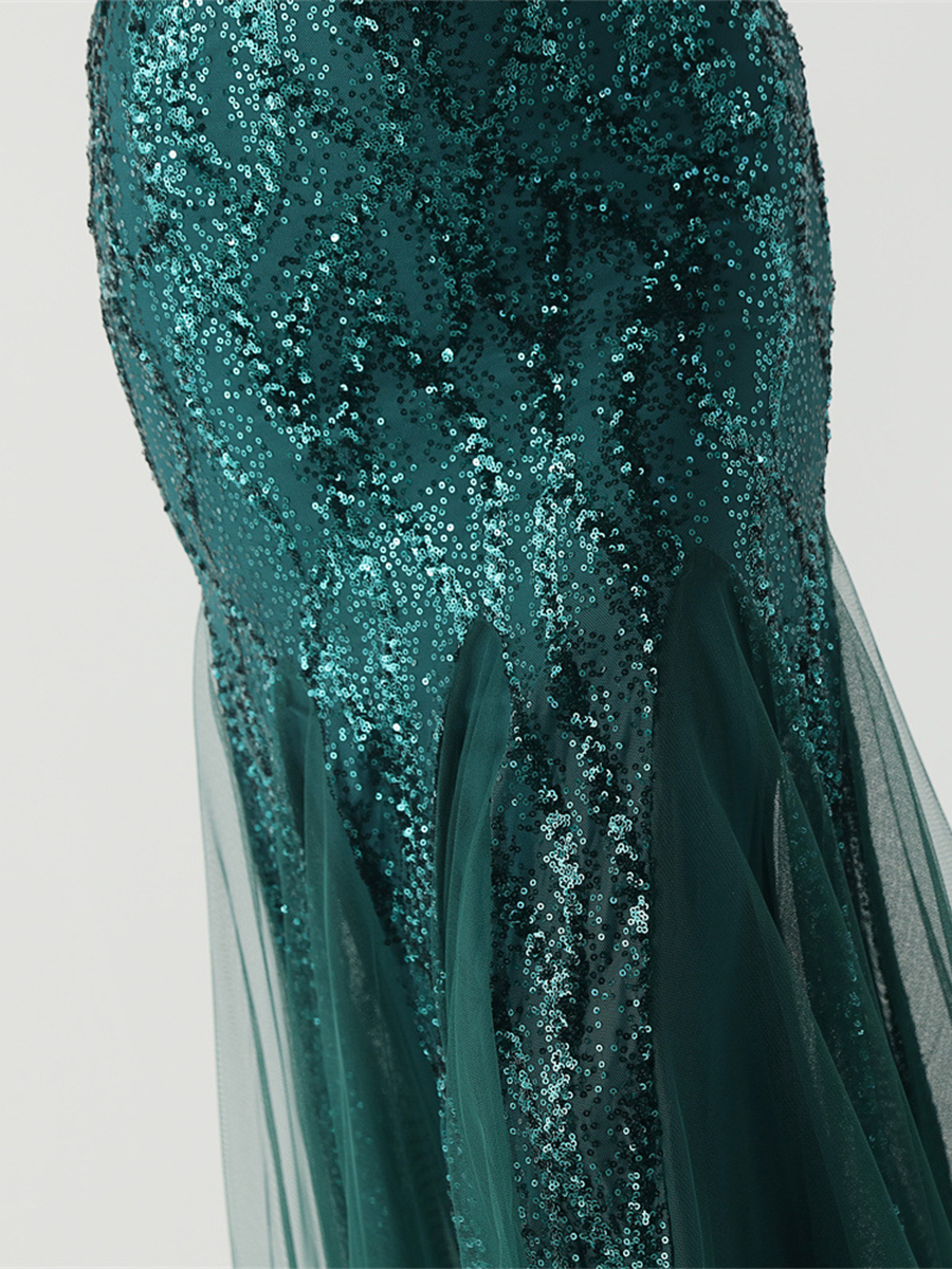 Sequin Mesh Sleeveless Prom Dress GM90173