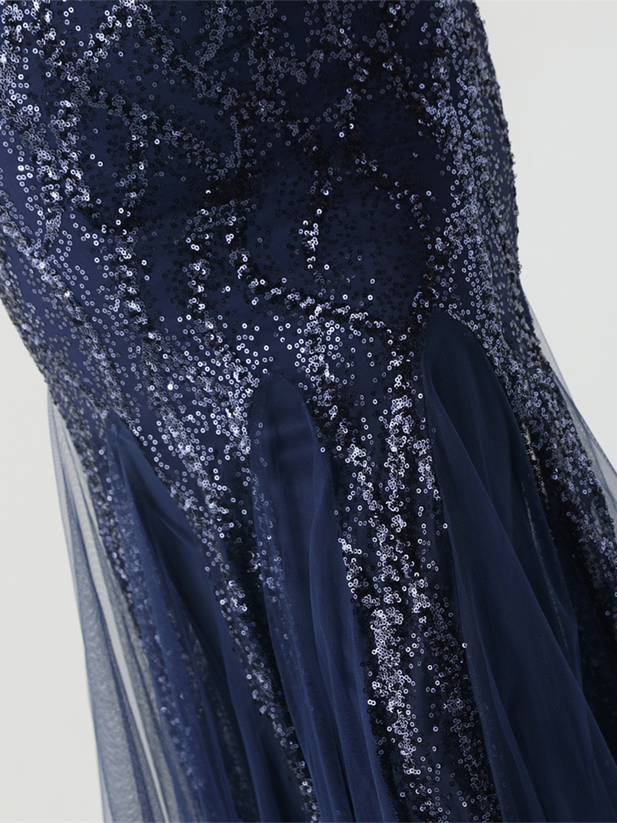 Sequin Mesh Sleeveless Prom Dress GM90173