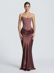 Strapless Corset Satin Mermaid Formal Dress XF251338