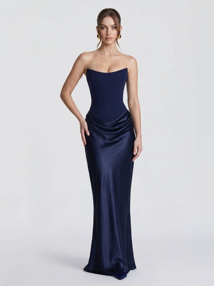 Strapless Corset Satin Mermaid Formal Dress XF251338