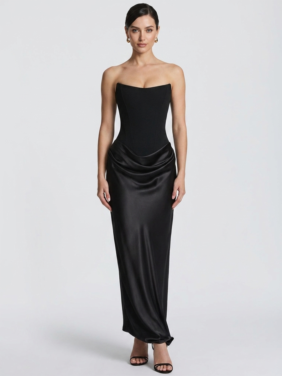 Strapless Corset Satin Mermaid Formal Dress XF251338