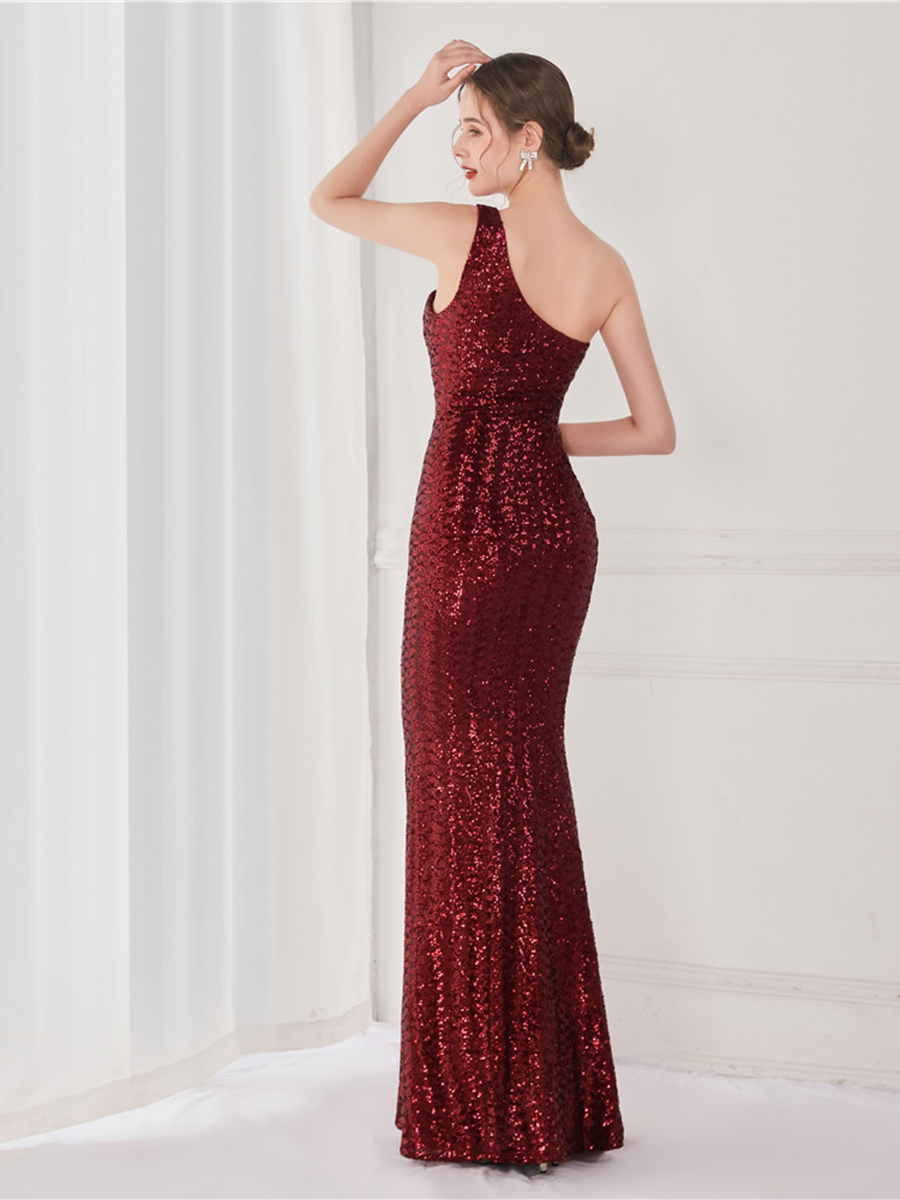 Tiffany One Shoulder Sequin Mermaid Cocktail Dress