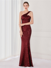 Tiffany One Shoulder Sequin Mermaid Cocktail Dress