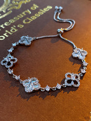 Four-Leaf Clover Floral Zircon Bracelet MBS0129