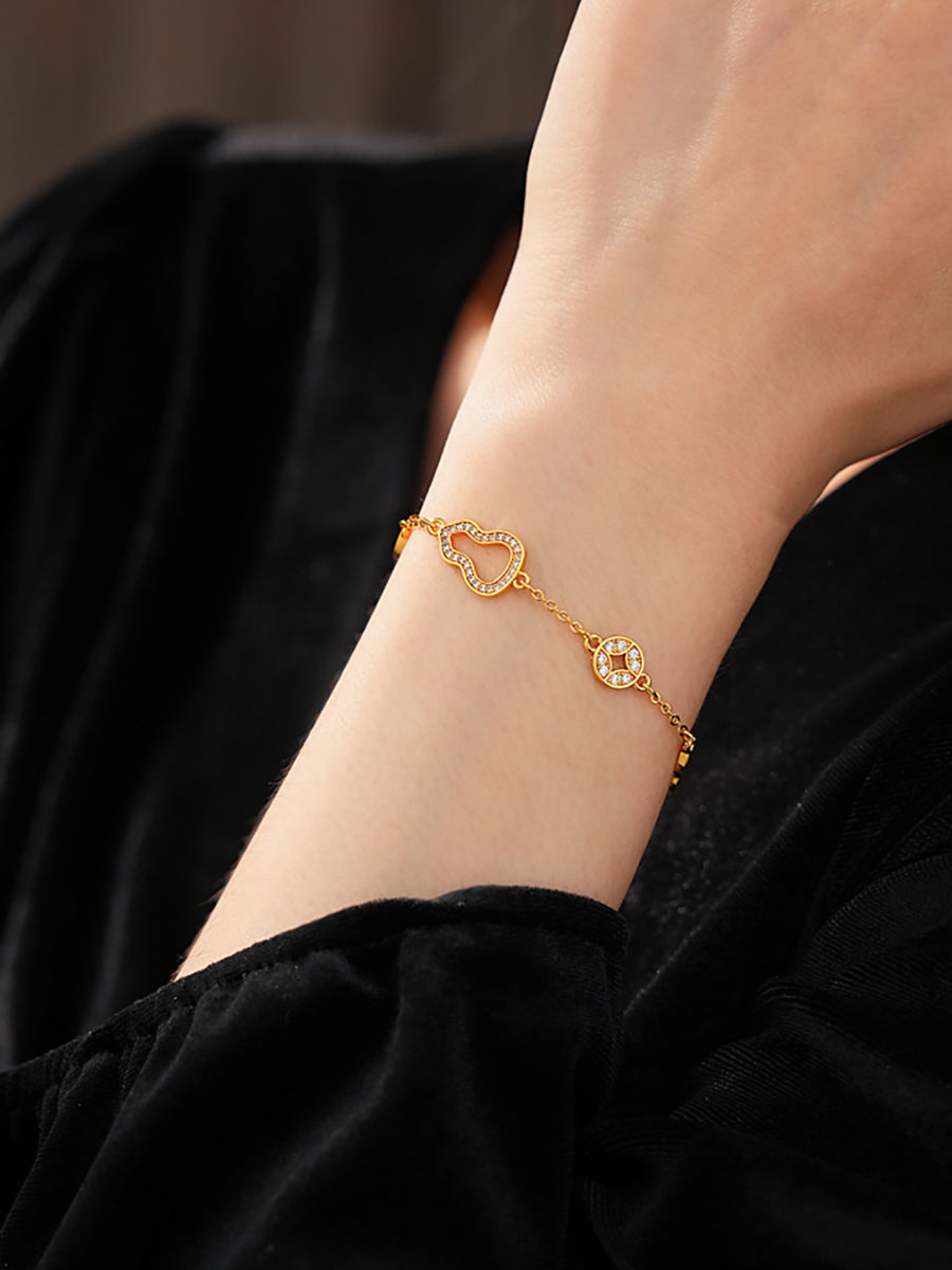 Lucky Gourd Pave Zircon Chain Bracelet MBS0135