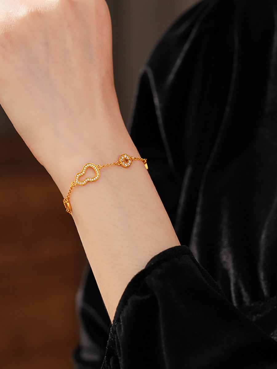 Lucky Gourd Pave Zircon Chain Bracelet MBS0135