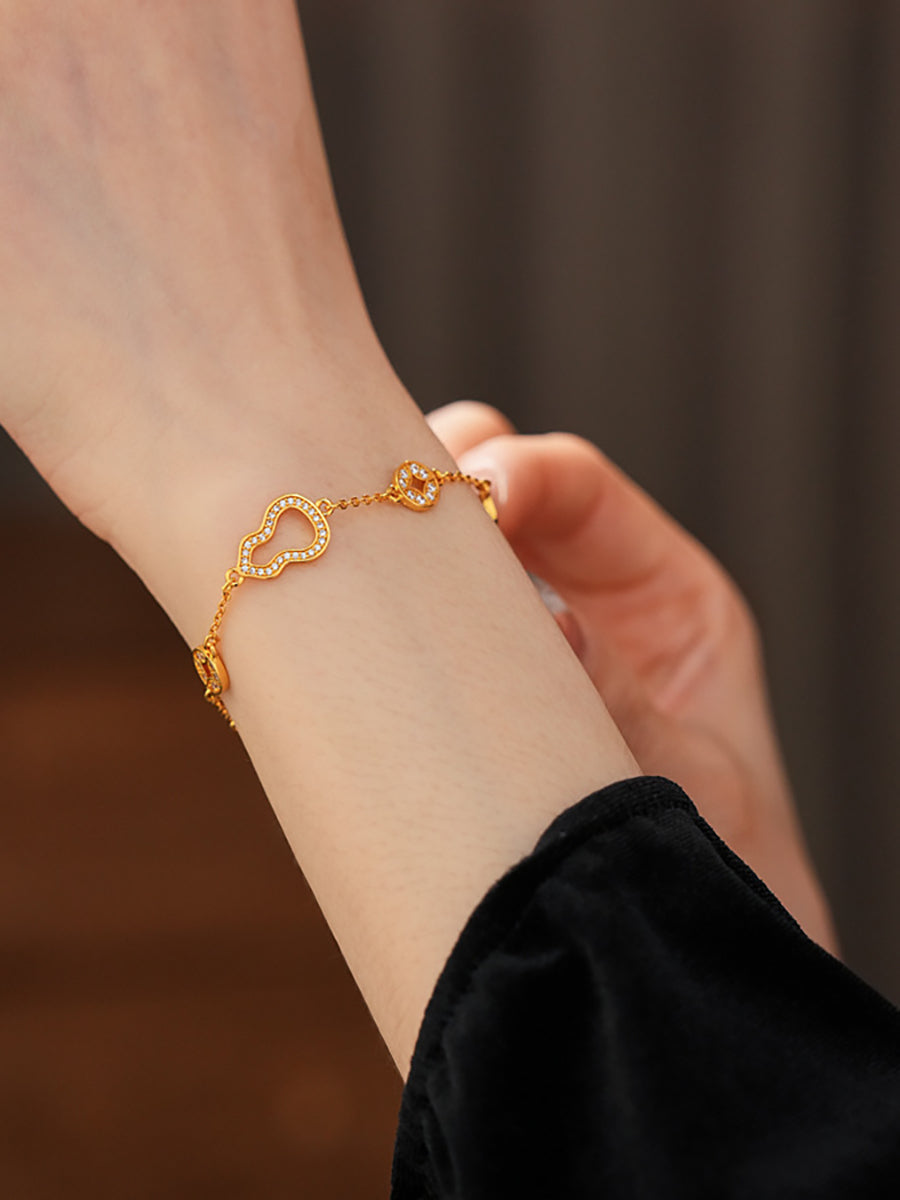 Lucky Gourd Pave Zircon Chain Bracelet MBS0135