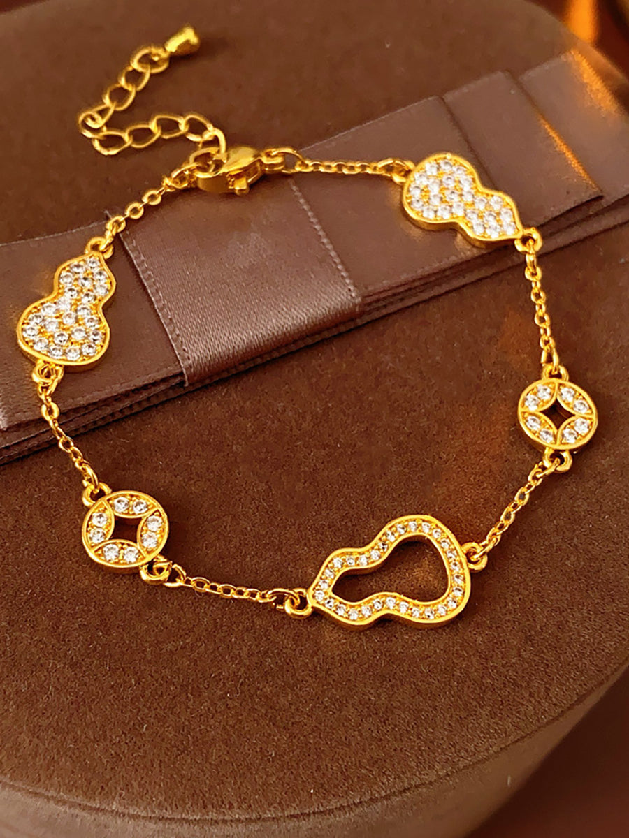 Lucky Gourd Pave Zircon Chain Bracelet MBS0135